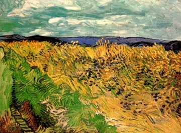 150の主題の芸術作品 Painting - ヤグルマギクと小麦畑 フィンセント・ファン・ゴッホの風景